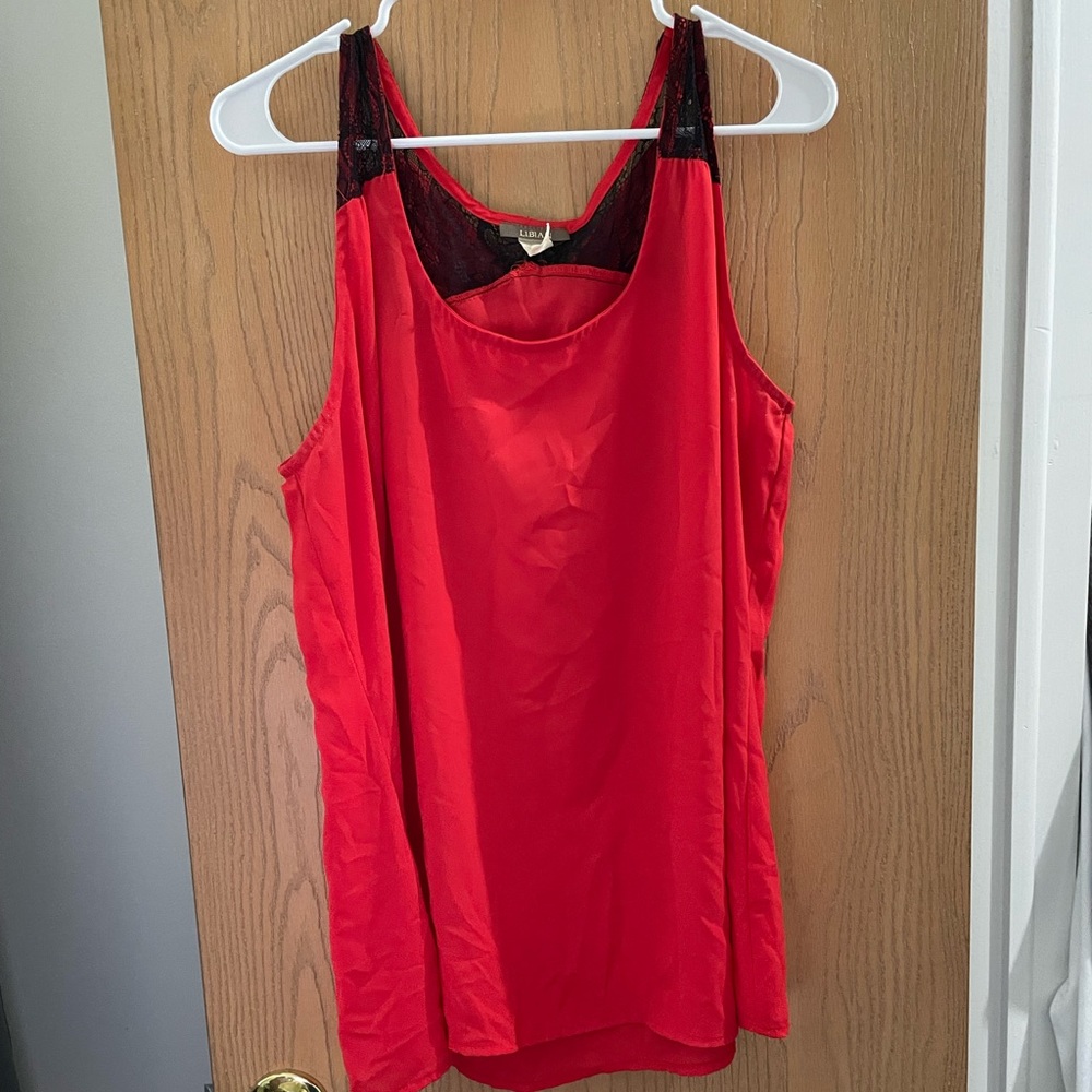 Red top with bow on the back